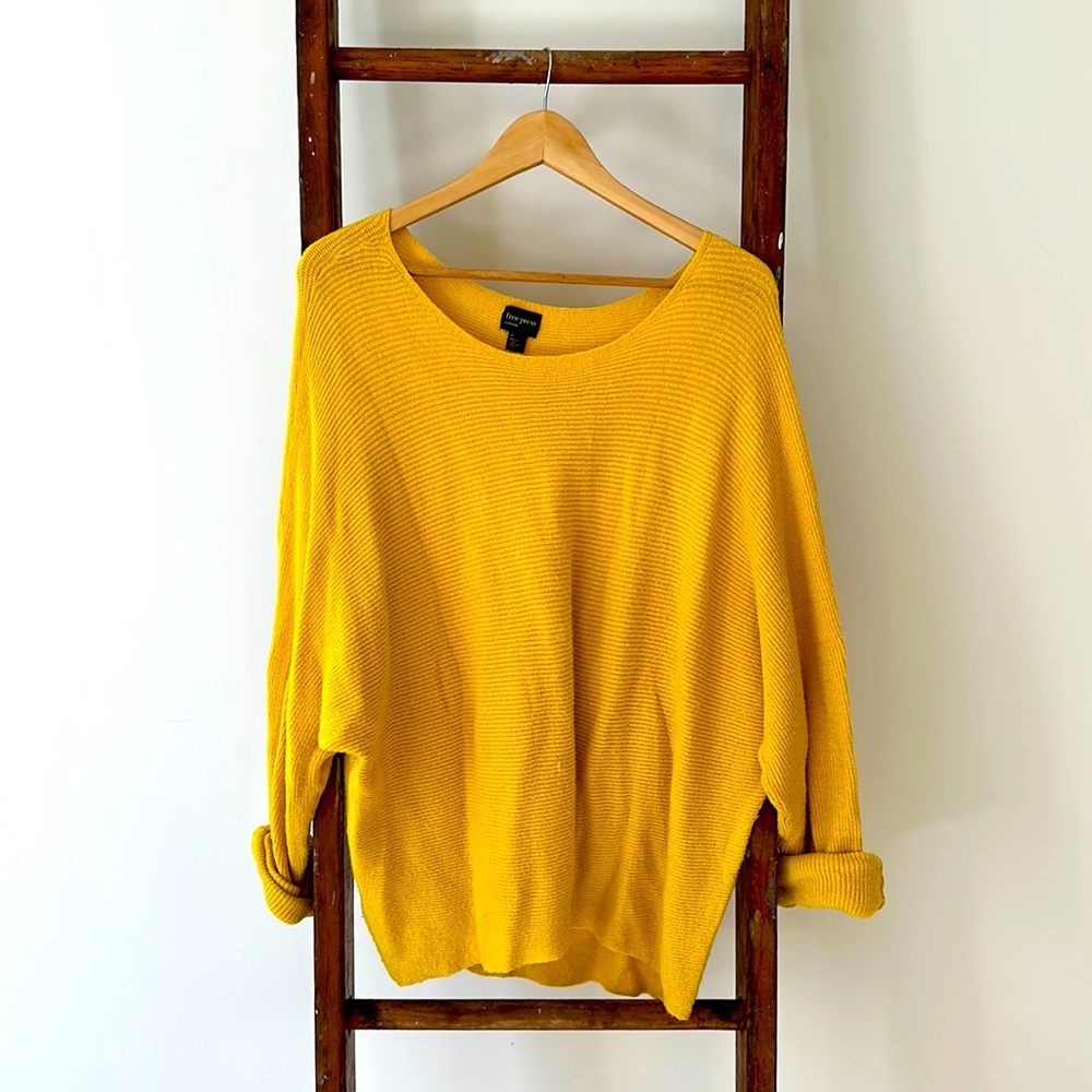 free press Clothing Slouchy Oversized Yellow Sweater